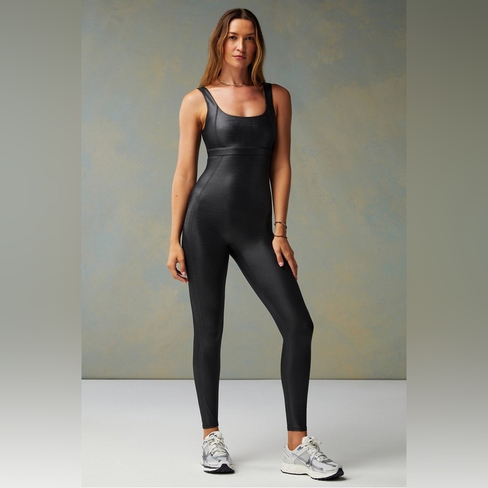 Fabletics Motion365+ Black Shine Athleisure Ankle Length Jumpsuit - Picture 2 of 12